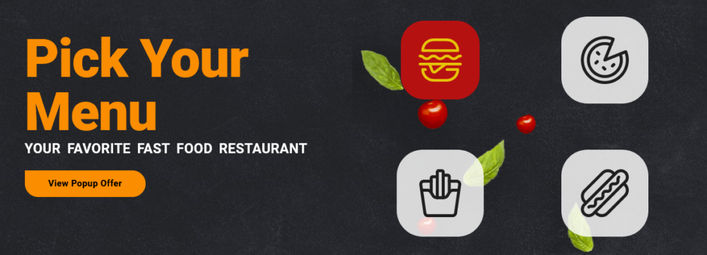 food landing page smart buttons